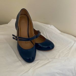Mary Jane Blue Heels